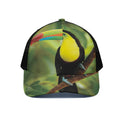 Keel-Billed Toucan Print Black Mesh Trucker Hat
