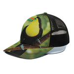 Keel-Billed Toucan Print Black Mesh Trucker Cap