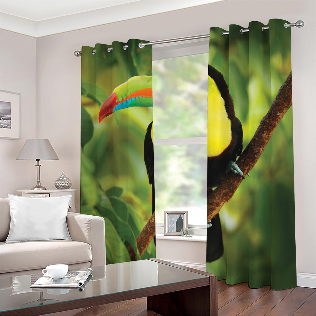 Keel-Billed Toucan Print Blackout Grommet Curtains