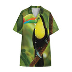 Keel-Billed Toucan Print Cotton Hawaiian Shirt