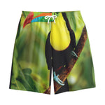 Keel-Billed Toucan Print Cotton Shorts