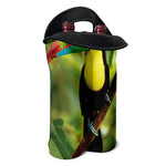 Keel-Billed Toucan Print Double Neoprene Wine Tote
