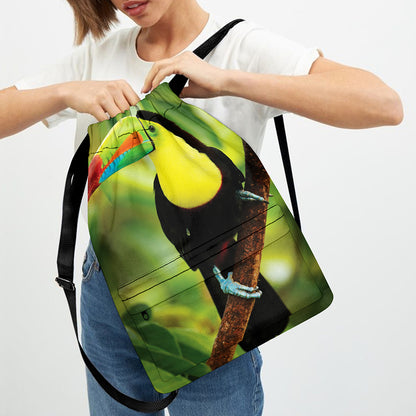 Keel-Billed Toucan Print Drawstring Backpack