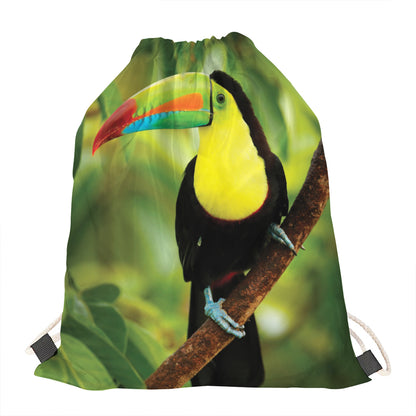 Keel-Billed Toucan Print Drawstring Bag