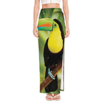 Keel-Billed Toucan Print High Slit Maxi Skirt