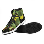 Keel-Billed Toucan Print High Top Leather Sneakers