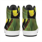 Keel-Billed Toucan Print High Top Leather Sneakers