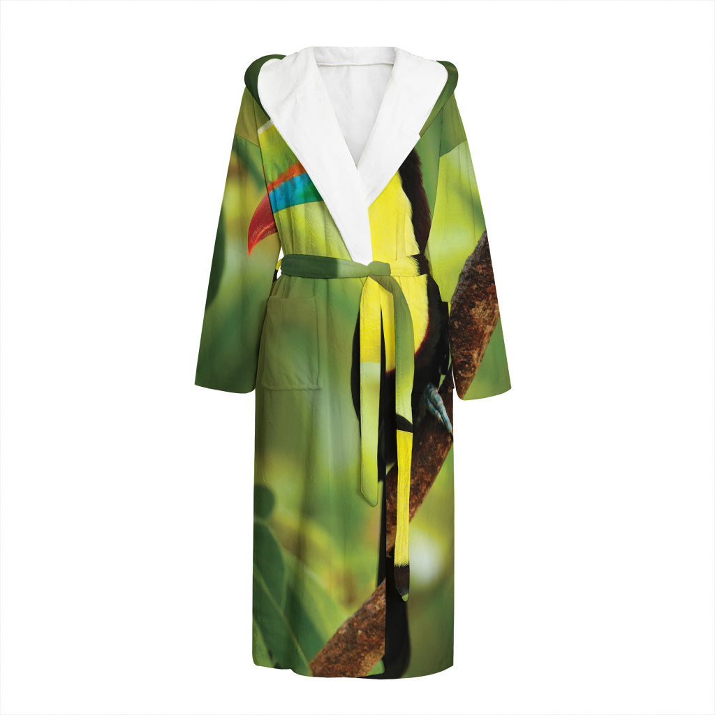 Keel-Billed Toucan Print Hooded Bathrobe