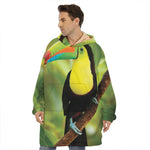 Keel-Billed Toucan Print Hoodie Blanket
