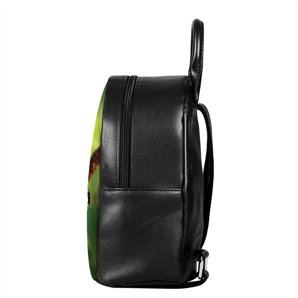 Keel-Billed Toucan Print Leather Backpack