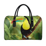 Keel-Billed Toucan Print Leather Duffle Bag