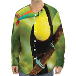 Keel-Billed Toucan Print Long Sleeve Baseball Jersey