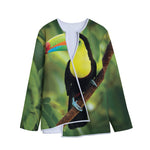 Keel-Billed Toucan Print Long Sleeve Short Coat