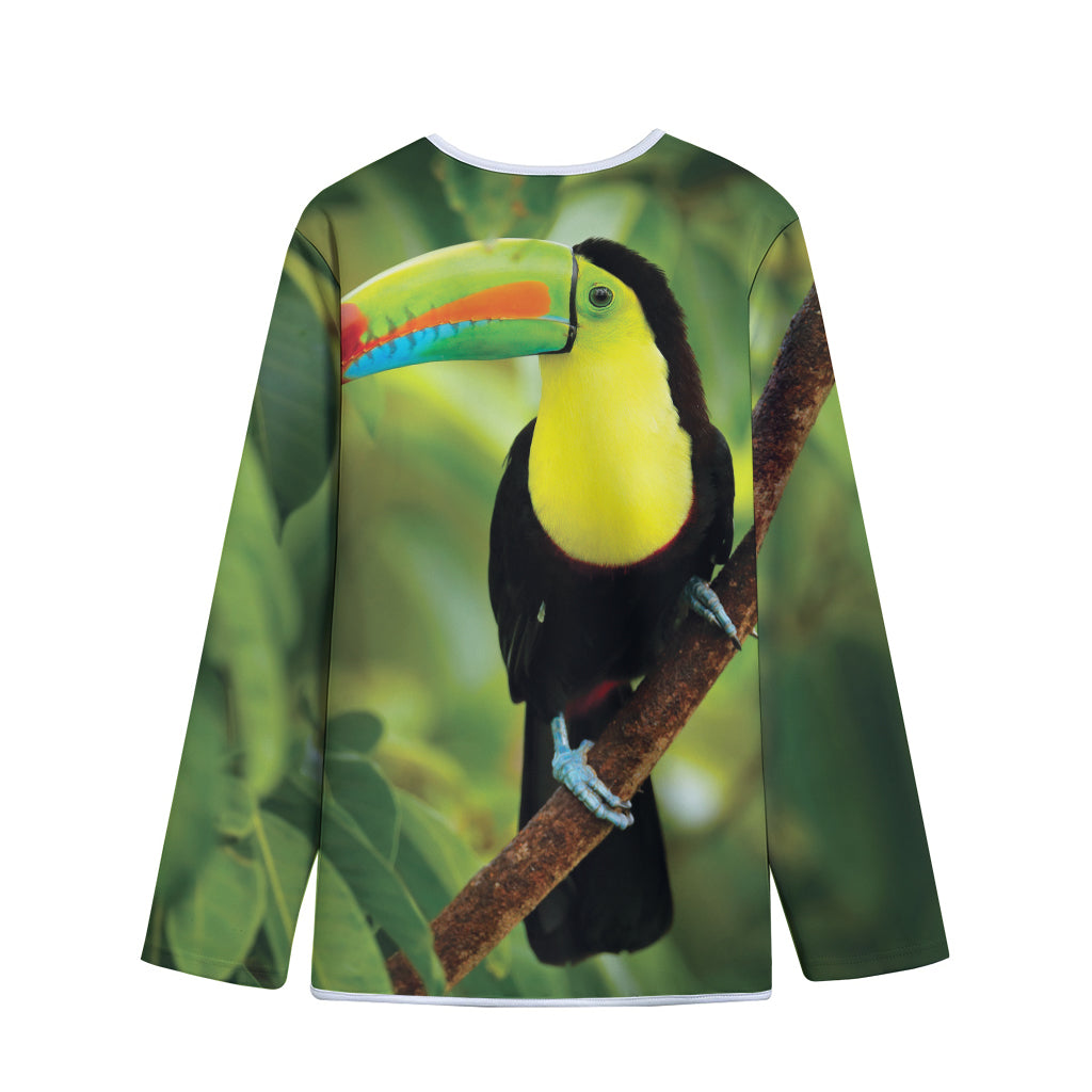 Keel-Billed Toucan Print Long Sleeve Short Coat