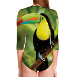 Keel-Billed Toucan Print Long Sleeve Swimsuit