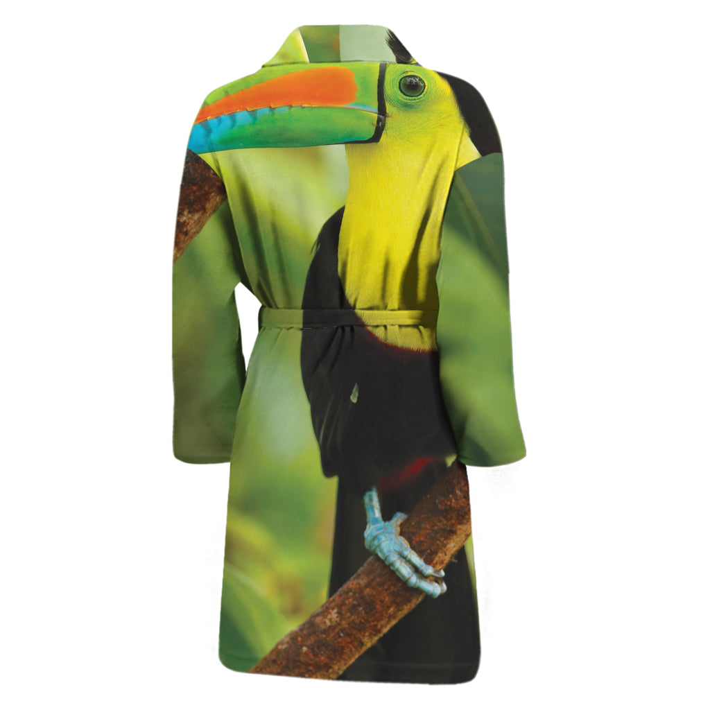 Keel-Billed Toucan Print Men's Bathrobe