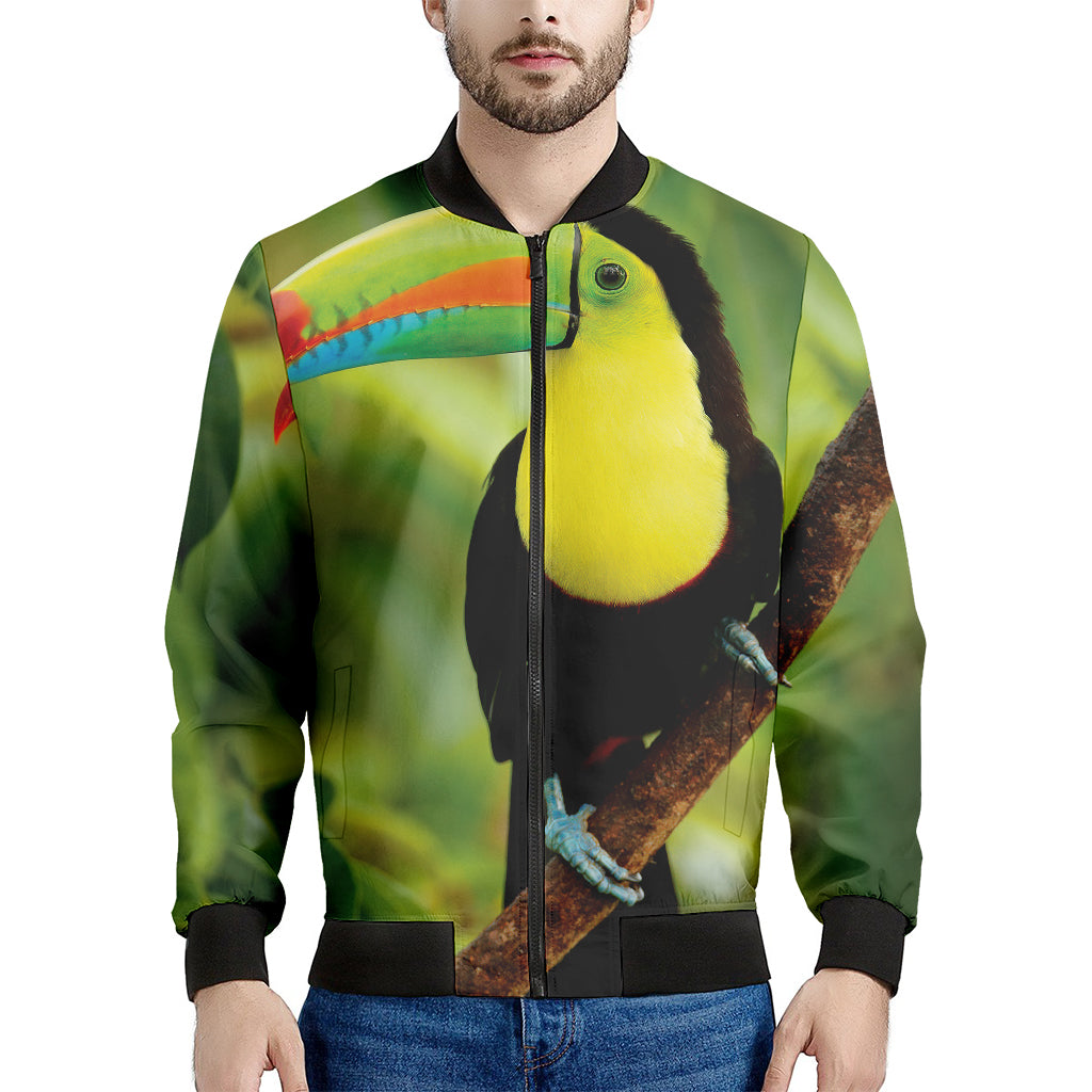 Keel-Billed Toucan Print Men's Bomber Jacket