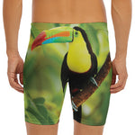 Keel-Billed Toucan Print Men's Long Boxer Briefs