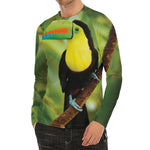 Keel-Billed Toucan Print Men's Long Sleeve Rash Guard