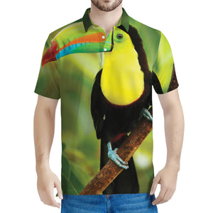 Keel-Billed Toucan Print Men's Polo Shirt