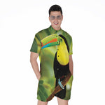 Keel-Billed Toucan Print Men's Rompers