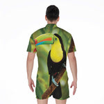 Keel-Billed Toucan Print Men's Rompers