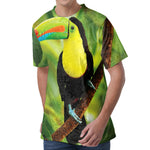 Keel-Billed Toucan Print Men's Velvet T-Shirt