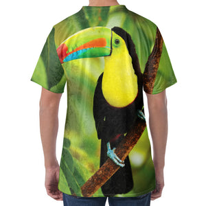 Keel-Billed Toucan Print Men's Velvet T-Shirt