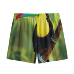 Keel-Billed Toucan Print Mesh Shorts