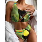 Keel-Billed Toucan Print One Shoulder Bikini Top