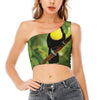 Keel-Billed Toucan Print One Shoulder Crop Top