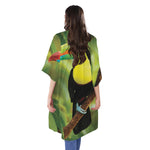 Keel-Billed Toucan Print Open Front Beach Cover Up