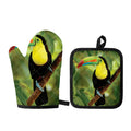 Keel-Billed Toucan Print Oven Mitt And Pot Holder Set