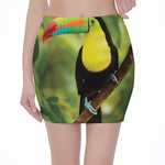 Keel-Billed Toucan Print Pencil Mini Skirt