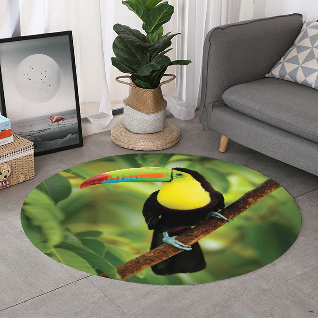 Keel-Billed Toucan Print Round Rug