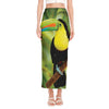 Keel-Billed Toucan Print Side Slit Maxi Skirt