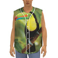 Keel-Billed Toucan Print Sleeveless Baseball Jersey