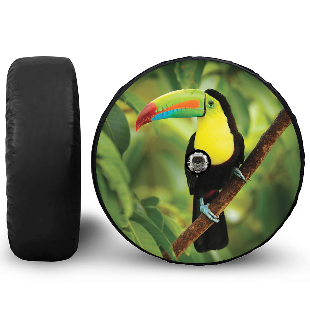 Keel-Billed Toucan Print Tire Cover With Camera Hole