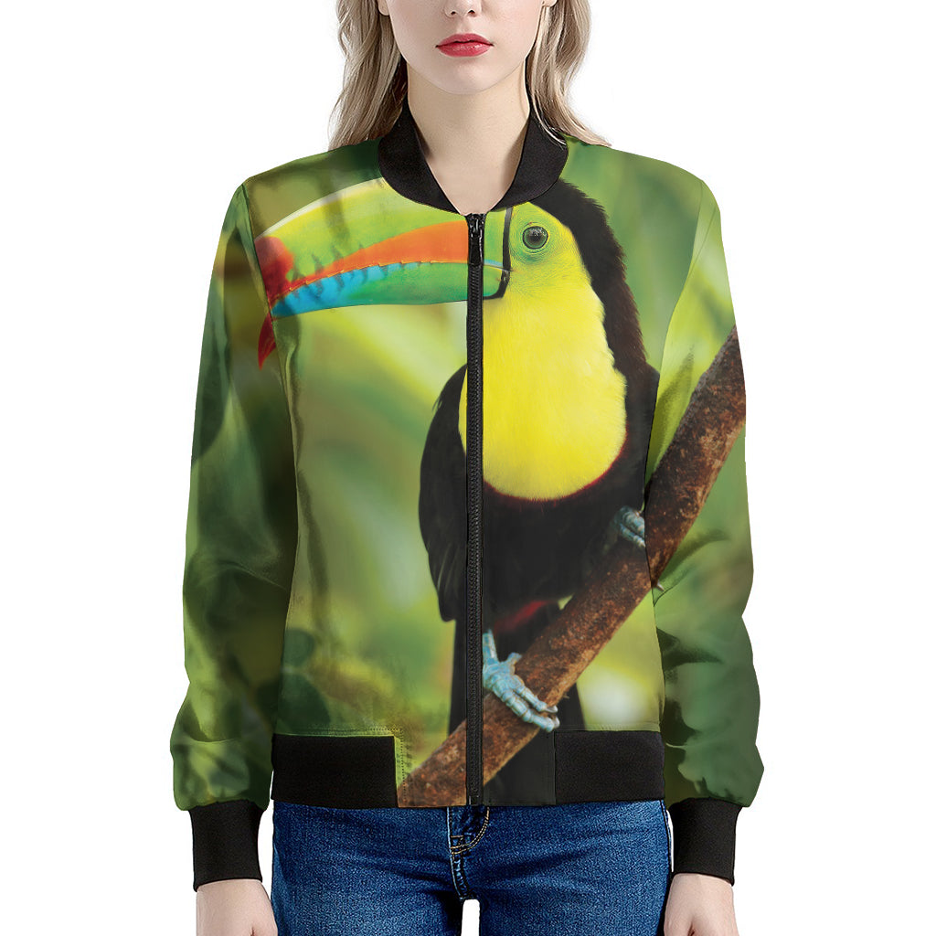 Keel-Billed Toucan Print Women's Bomber Jacket