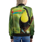 Keel-Billed Toucan Print Women's Bomber Jacket