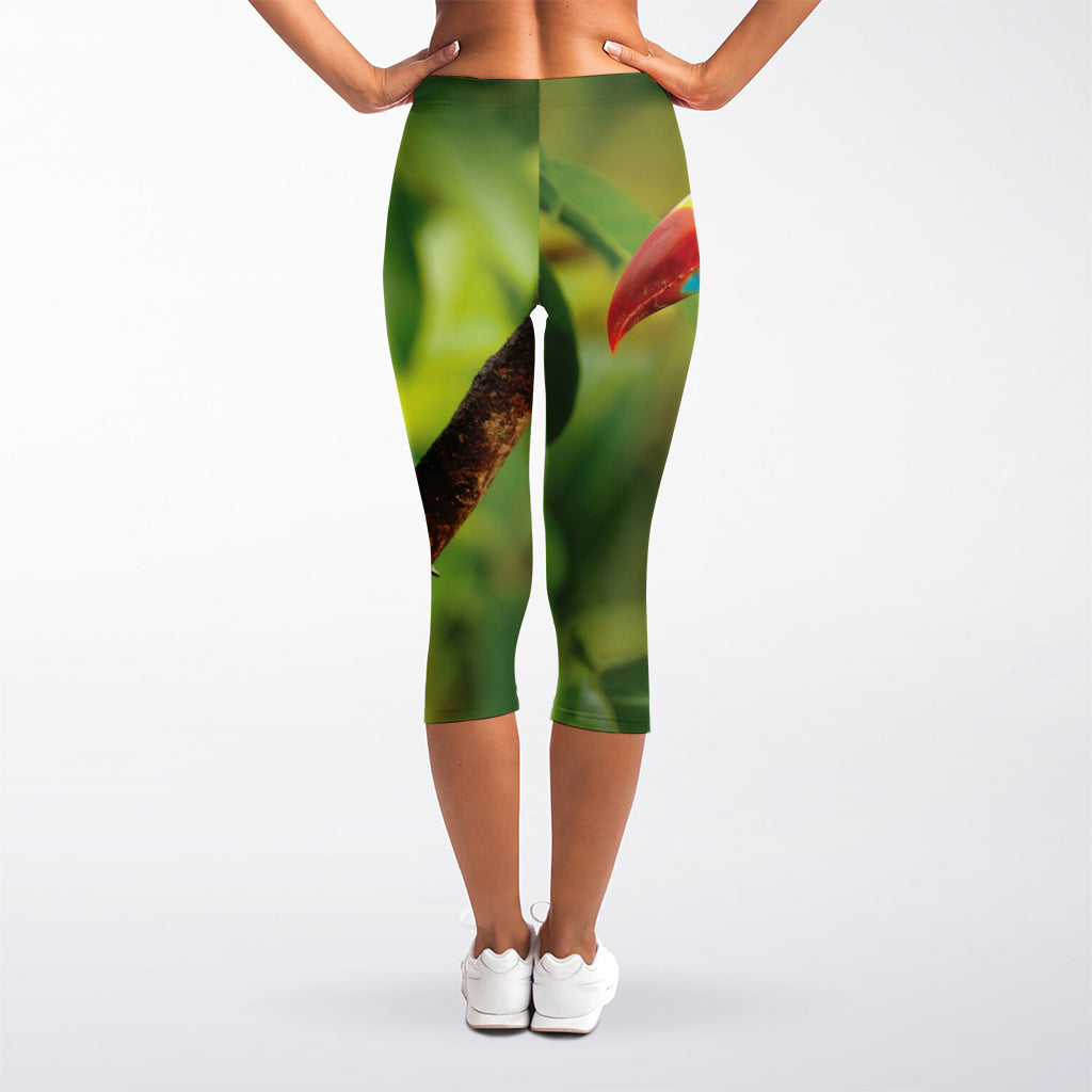 Keel-Billed Toucan Print Women's Capri Leggings