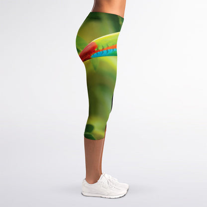 Keel-Billed Toucan Print Women's Capri Leggings