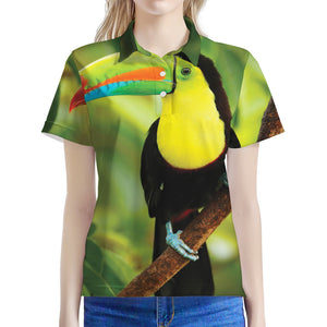 Keel-Billed Toucan Print Women's Polo Shirt