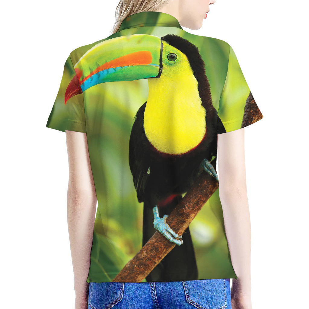 Keel-Billed Toucan Print Women's Polo Shirt