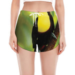 Keel-Billed Toucan Print Women's Split Running Shorts