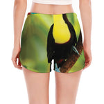 Keel-Billed Toucan Print Women's Split Running Shorts