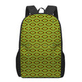Kente African Pattern Print 17 Inch Backpack