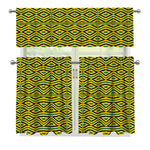 Kente African Pattern Print 3 Piece Kitchen Curtains