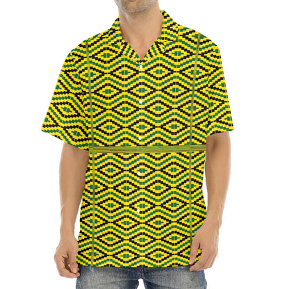 Kente African Pattern Print Aloha Shirt