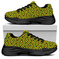 Kente African Pattern Print Black Chunky Shoes